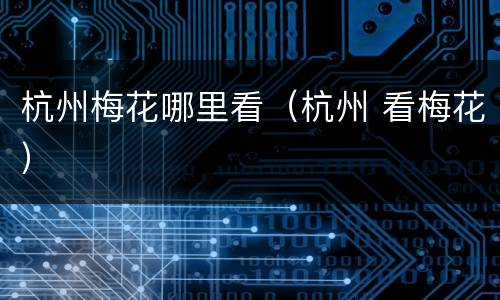 杭州梅花哪里看（杭州 看梅花）