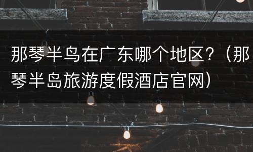 那琴半鸟在广东哪个地区?（那琴半岛旅游度假酒店官网）