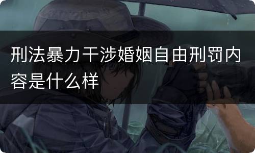 刑法暴力干涉婚姻自由刑罚内容是什么样