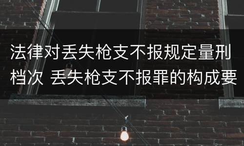 法律对丢失枪支不报规定量刑档次 丢失枪支不报罪的构成要件