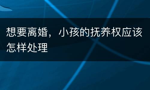 想要离婚，小孩的抚养权应该怎样处理