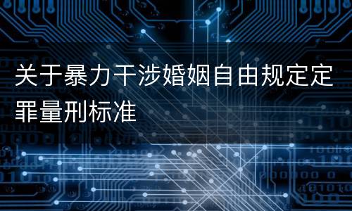 关于暴力干涉婚姻自由规定定罪量刑标准