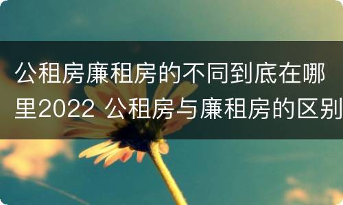 公租房廉租房的不同到底在哪里2022 公租房与廉租房的区别都在此,别再搞错了!