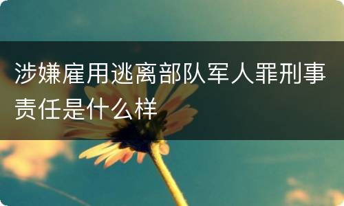 涉嫌雇用逃离部队军人罪刑事责任是什么样