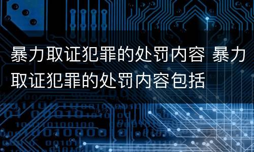 暴力取证犯罪的处罚内容 暴力取证犯罪的处罚内容包括