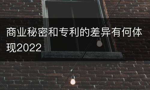商业秘密和专利的差异有何体现2022
