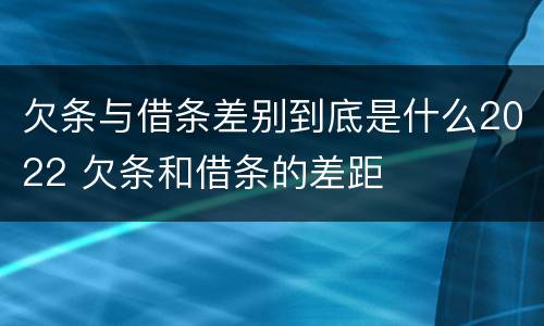 欠条与借条差别到底是什么2022 欠条和借条的差距