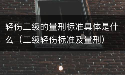 轻伤二级的量刑标准具体是什么（二级轻伤标准及量刑）
