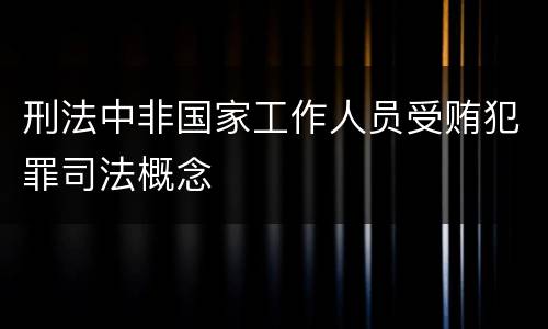 刑法中非国家工作人员受贿犯罪司法概念
