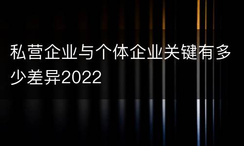 私营企业与个体企业关键有多少差异2022