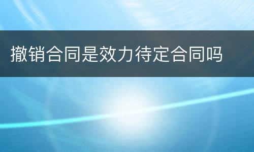 撤销合同是效力待定合同吗