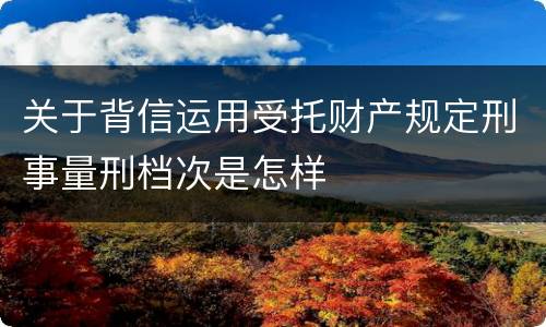关于背信运用受托财产规定刑事量刑档次是怎样