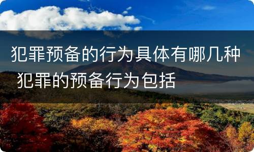 犯罪预备的行为具体有哪几种 犯罪的预备行为包括