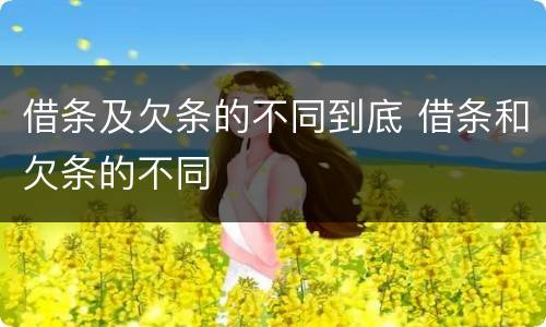 借条及欠条的不同到底 借条和欠条的不同