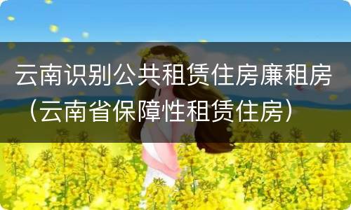 云南识别公共租赁住房廉租房（云南省保障性租赁住房）