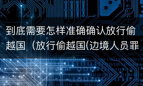 到底需要怎样准确确认放行偷越国（放行偷越国(边境人员罪）