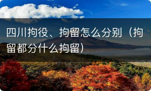 四川拘役、拘留怎么分别（拘留都分什么拘留）