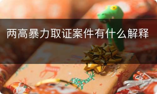 两高暴力取证案件有什么解释