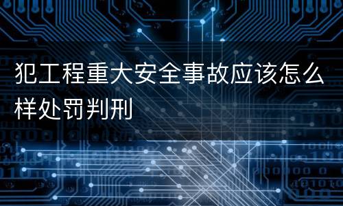 犯工程重大安全事故应该怎么样处罚判刑