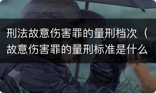 刑法故意伤害罪的量刑档次（故意伤害罪的量刑标准是什么）