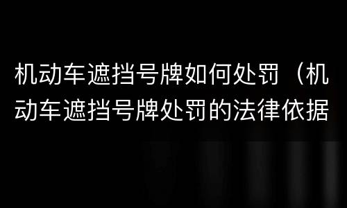 机动车遮挡号牌如何处罚（机动车遮挡号牌处罚的法律依据）