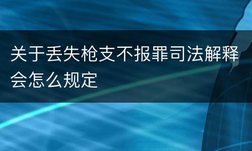 关于丢失枪支不报罪司法解释会怎么规定
