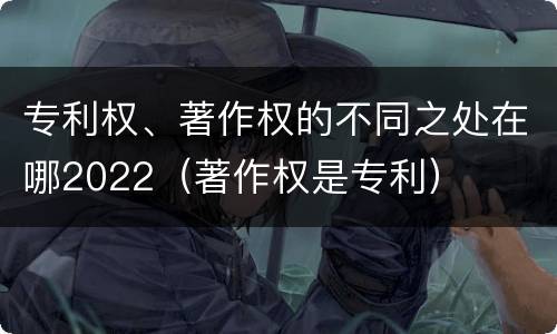专利权、著作权的不同之处在哪2022（著作权是专利）