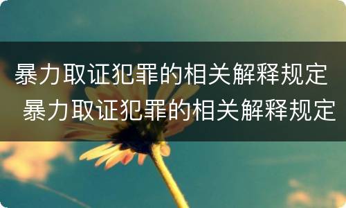 暴力取证犯罪的相关解释规定 暴力取证犯罪的相关解释规定是什么