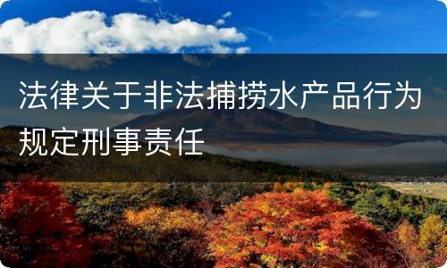 法律关于非法捕捞水产品行为规定刑事责任