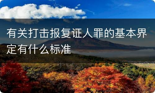 有关打击报复证人罪的基本界定有什么标准