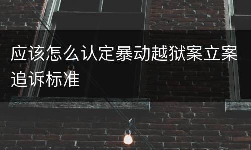 应该怎么认定暴动越狱案立案追诉标准
