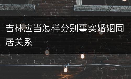 吉林应当怎样分别事实婚姻同居关系