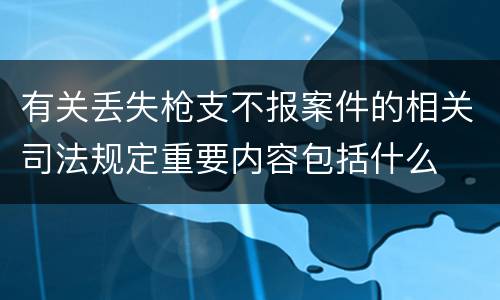 有关丢失枪支不报案件的相关司法规定重要内容包括什么