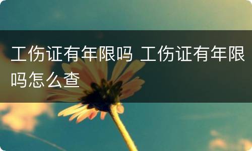 工伤证有年限吗 工伤证有年限吗怎么查