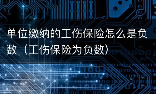 单位缴纳的工伤保险怎么是负数（工伤保险为负数）