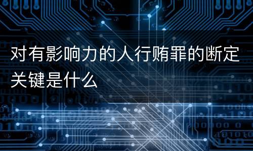 对有影响力的人行贿罪的断定关键是什么