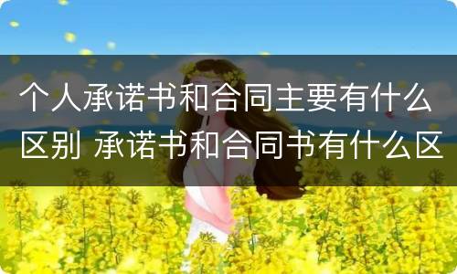 个人承诺书和合同主要有什么区别 承诺书和合同书有什么区别