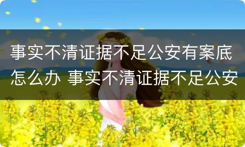 事实不清证据不足公安有案底怎么办 事实不清证据不足公安有案底怎么办