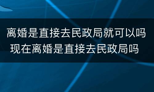 离婚是直接去民政局就可以吗 现在离婚是直接去民政局吗
