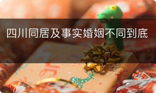 四川同居及事实婚姻不同到底
