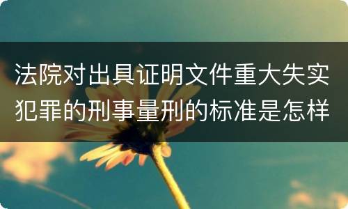 法院对出具证明文件重大失实犯罪的刑事量刑的标准是怎样的