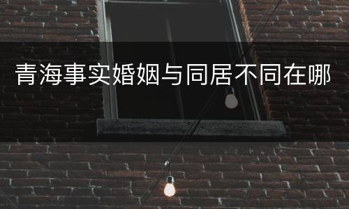 青海事实婚姻与同居不同在哪
