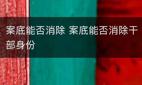 案底能否消除 案底能否消除干部身份