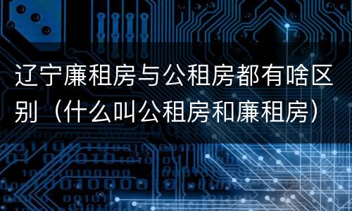 辽宁廉租房与公租房都有啥区别（什么叫公租房和廉租房）