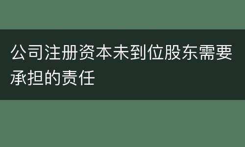 公司注册资本未到位股东需要承担的责任