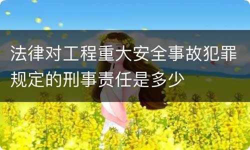 法律对工程重大安全事故犯罪规定的刑事责任是多少