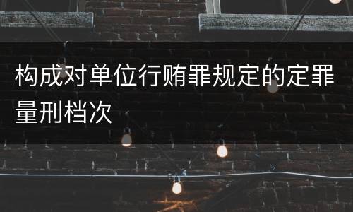 构成对单位行贿罪规定的定罪量刑档次