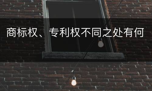 商标权、专利权不同之处有何