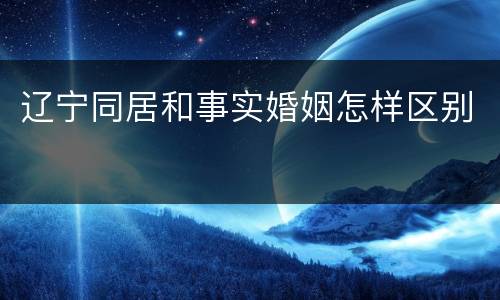 辽宁同居和事实婚姻怎样区别