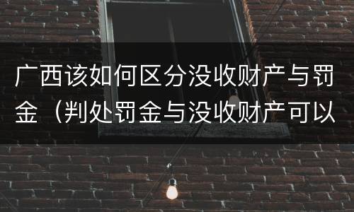 广西该如何区分没收财产与罚金（判处罚金与没收财产可以并罚吗）
